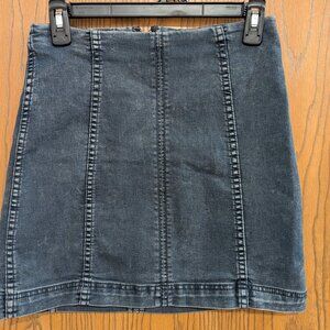 Free People Modern Femme Mini Blue Jean Skirt-Size 4
